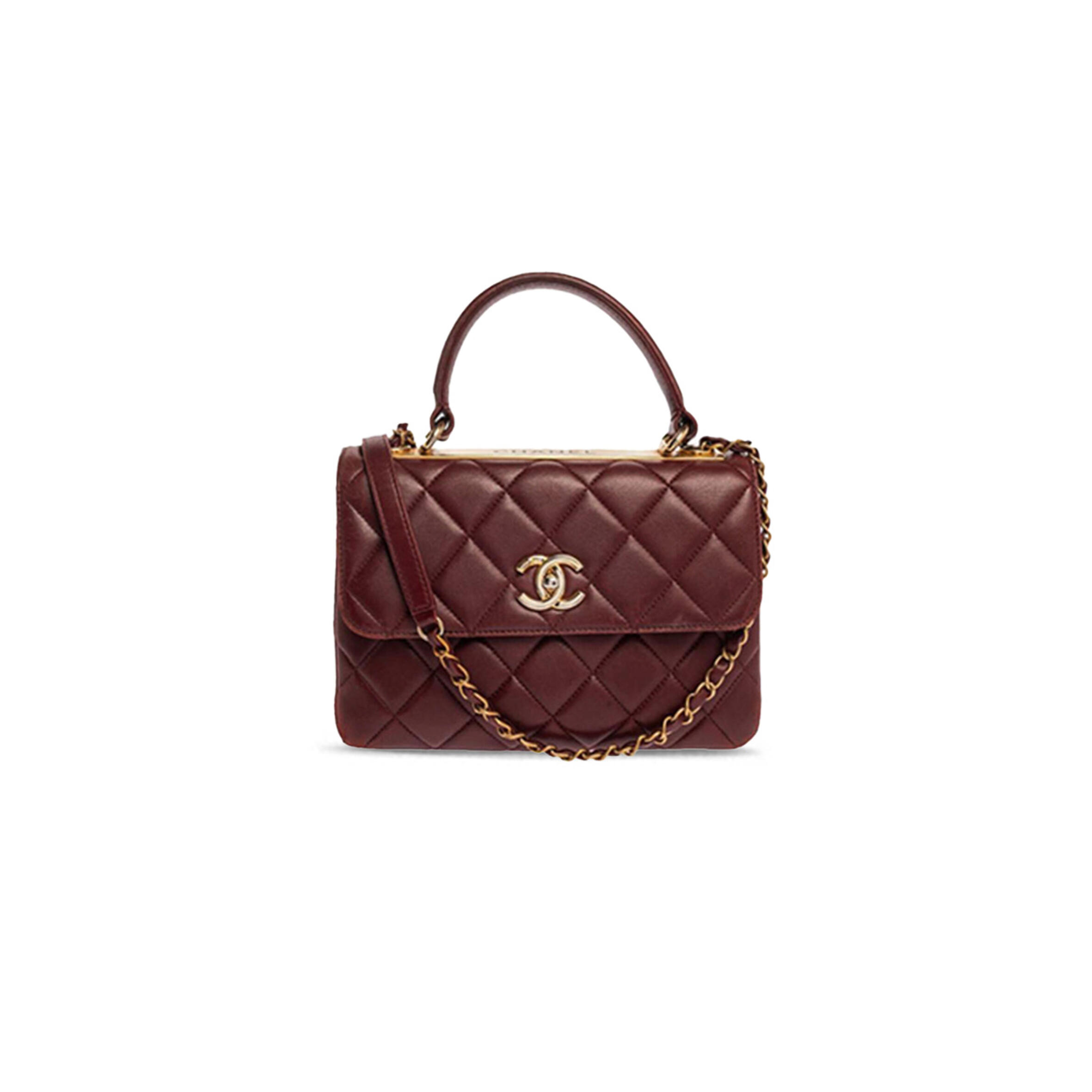 Ch**el quilted lambskin small trendy cc top handle flap bag (25*17*9cm)
